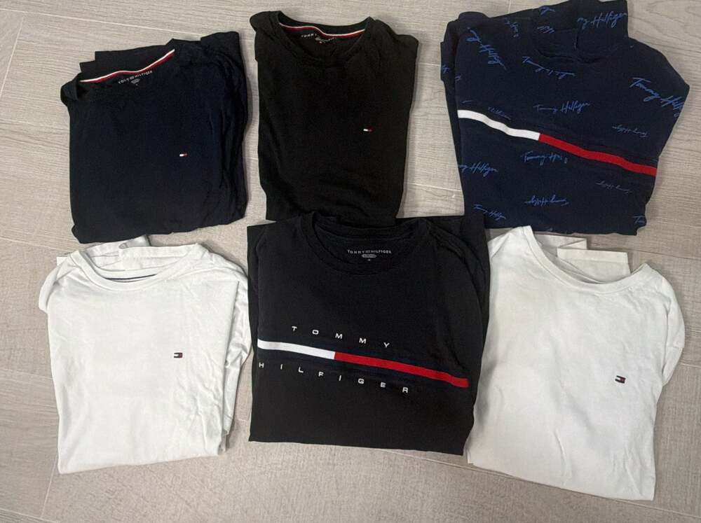 Tommy Hilfiger Men's Assorted Logo and Graphic Crew Neck T-Shirts (Lot of 6)